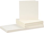 Kaarten en enveloppen, afmeting kaart 15x15 cm, afmeting envelop 16x16 cm, off-white, 50sets