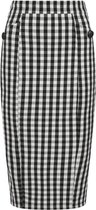 Collectif Lorrina Gingham 60's Pencil Rok Zwart Wit