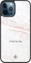 iPhone 12 Pro hoesje glass - C'est la vie | Apple iPhone 12 Pro  case | Hardcase backcover zwart