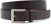 Stoere jeans riem bruin 3.5 cm breed - Bruin  - Echt Leer - Taille: 120cm - Totale lengte riem: 135cm