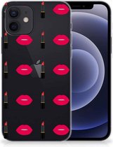 Telefoon Hoesje iPhone 12 | 12 Pro (6.1") Silicone Hoesje Doorzichtig Lipstick Kiss
