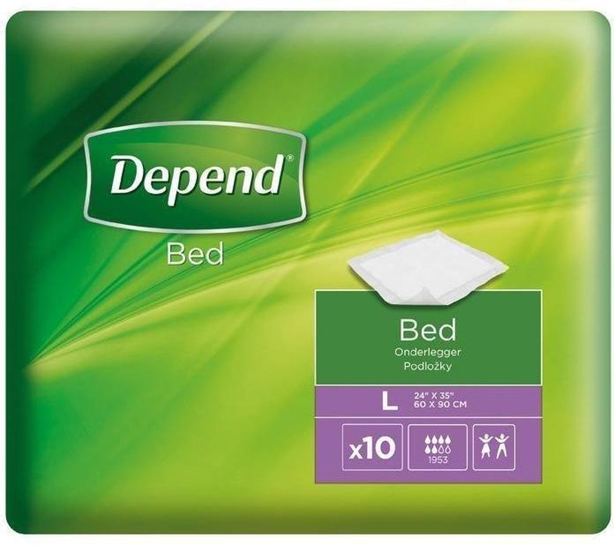 Goedkoopste Depend Incontinentie Bed onderlegger L - 10 stuks - matrasbeschermer