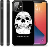 Telefoonhoesje Geschikt voor iPhone12 Mini Silicone Case met Zwarte rand Skull Eyes