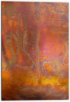 Dibond - Oranje/Geel Muur - 40x60cm Foto op Aluminium (Wanddecoratie van metaal)