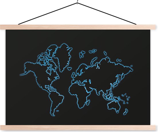 Affiche textielposter Wereldkaart 120x80 cm