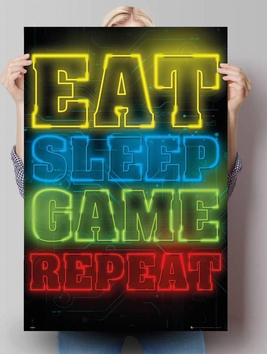 91,5x61 | Sleep Game cm Poster bol Eat Repeat Games