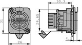 Panel mount jack RJ 45 8 Nickel