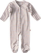 Little Label - babypakje met voetjes - copper stripe - maat: 68 - bio-katoen