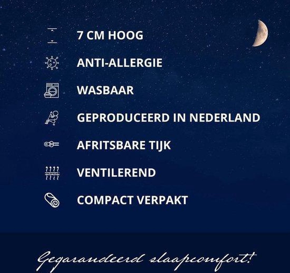 180x210 Topdekmatras - Topper NASA-VISCO - Traagschuim - 7 CM