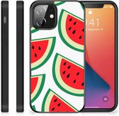 Hoesje Bumper Geschikt voor iPhone12 Mini Telefoon Hoesje met Zwarte rand Watermelons