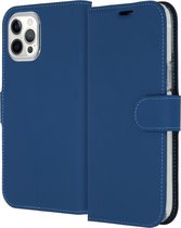 iPhone 12 Pro Max Hoesje Met Pasjeshouder - Accezz Wallet Softcase Bookcase - Blauw