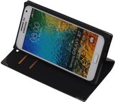 TPU Map Booktype Wallet Case Hoesjes voor Galaxy E7 Zwart