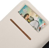 Mobieletelefoonhoesje.nl - Cross Pattern TPU Bookstyle Hoesje voor Huawei P8 Lite Wit