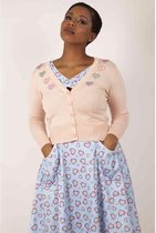 Voodoo Vixen Cardigan -L- Kim Love Heart Roze