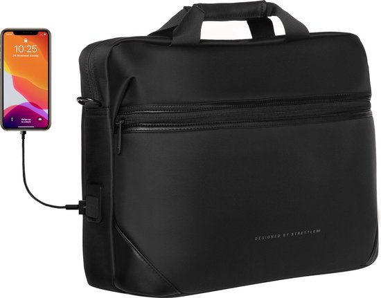 Strettler Byron laptoptas met 3.0 USB aansluiting - 15.6 inch laptop en  tablet vak -... | bol.com