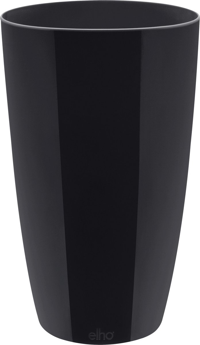 Elho Brussels Diamond Rond Hoog 27 - Bloempot voor Binnen - Ø 27.0 x H 44.1 cm - Metallic Zwart