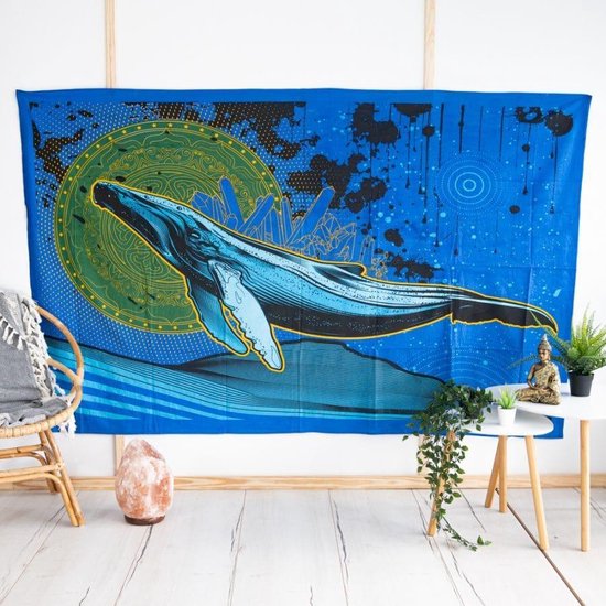 Authentiek Wandkleed Katoen Walvis (215 x 135 cm)