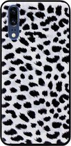 ADEL Siliconen Back Cover Softcase Hoesje Geschikt voor Huawei P20 - Luipaard Wit
