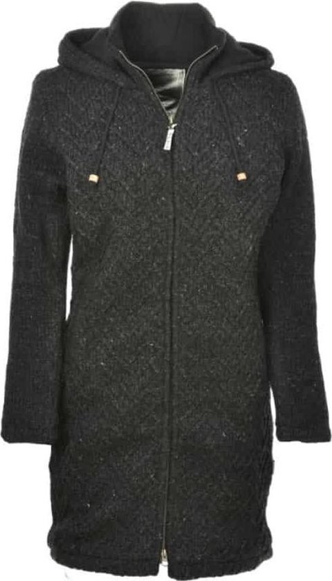 Cardigan long pour femme Pure Wool WJK-1709 Anthracite - anthracite - L