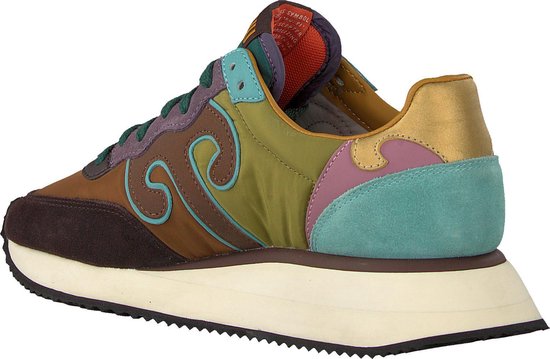 Men's Shoes Sneakers Master in Blue Leather and Green Fabric with White  Rubber High Bottom - Wushu - Spatarella