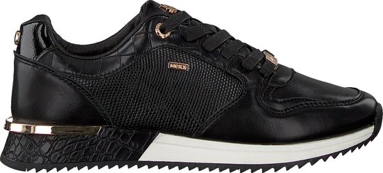 Mexx Dames Lage sneakers Fleur - Zwart - Maat 41 | bol.com