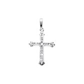 Lucardi Dames Zilveren hanger kruis met zirkonia - Hanger - 925 Zilver - Zilverkleurig