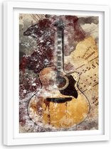 Foto in frame Abstracte gitaar, 80x120, bruin/beige, Premium print