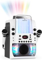 Auna Kara Liquida BT Karaoke set - Inclusief 2 microfoons - Bluetooth - Met lichtshow en waterfontein - Karaoke voor kinderen - Wit/grijs