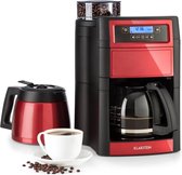Klarstein Aromatica II Duo koffiezetapparaat - Koffiemachine met geïntegreerde koffiemolen voor bonen - 5 maalgraden - Inclusief thermoskan, glazen kan en warmhoudplaat - Voor 2 to