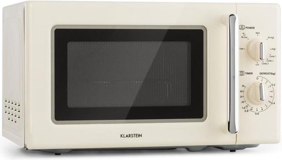 Caroline magnetron grill | 20 liter | 700 W magnetron / 1000 W grill | draaiplateau Ø 25,5cm | QuickSelect | retro design