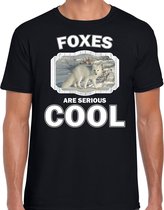 Dieren vossen t-shirt zwart heren - foxes are serious cool shirt - cadeau t-shirt poolvos/ vossen liefhebber M