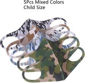 Mondkapje Wasbaar Mondmasker 5 stuks Camuflage mix kleuren Mondkapjes Niet-medisch
