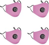 4 stuks Herbruikbare Mondkapje - Valve mondmasker roze