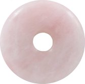 Natuursteen Donut Hanger (Rose Quartz) 28 x 6 Gat 6 mm (1 stuk)