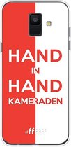 6F hoesje - geschikt voor Samsung Galaxy A6 (2018) -  Transparant TPU Case - Feyenoord - Hand in hand, kameraden #ffffff