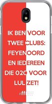 6F hoesje - geschikt voor Samsung Galaxy J7 (2017) -  Transparant TPU Case - Feyenoord - Quote #ffffff