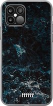 6F hoesje - geschikt voor iPhone 12 Pro - Transparant TPU Case - Dark Blue Marble #ffffff