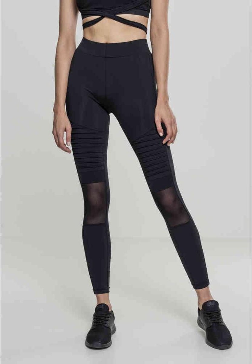 Urban Classics Tech mesh biker Legging Doorschijnend S Zwart