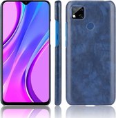 Xiaomi Redmi 9C Hoesje Litchi Skin Backcover Blauw