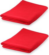 Set van 2x stuks rode yoga of fitness microvezel handdoeken 150 x 75 cm - ultra absorberend - super zacht
