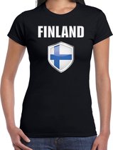 Finland landen t-shirt zwart dames - Finse landen shirt / kleding - EK / WK / Olympische spelen Finland outfit XS