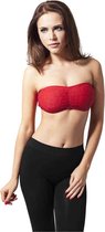 Urban Classics - Lace Bandeau top - Kant - XS - Rood