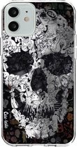 Casetastic Apple iPhone 12 / iPhone 12 Pro Hoesje - Softcover Hoesje met Design - Doodle Skull BW Print