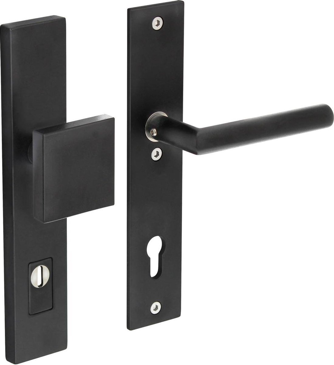 Intersteel Veiligheidsbeslag SKG*** met kerntrekbeveiliging profielcilindergat 92 mm mat zwart rechthoekig voordeurbeslag