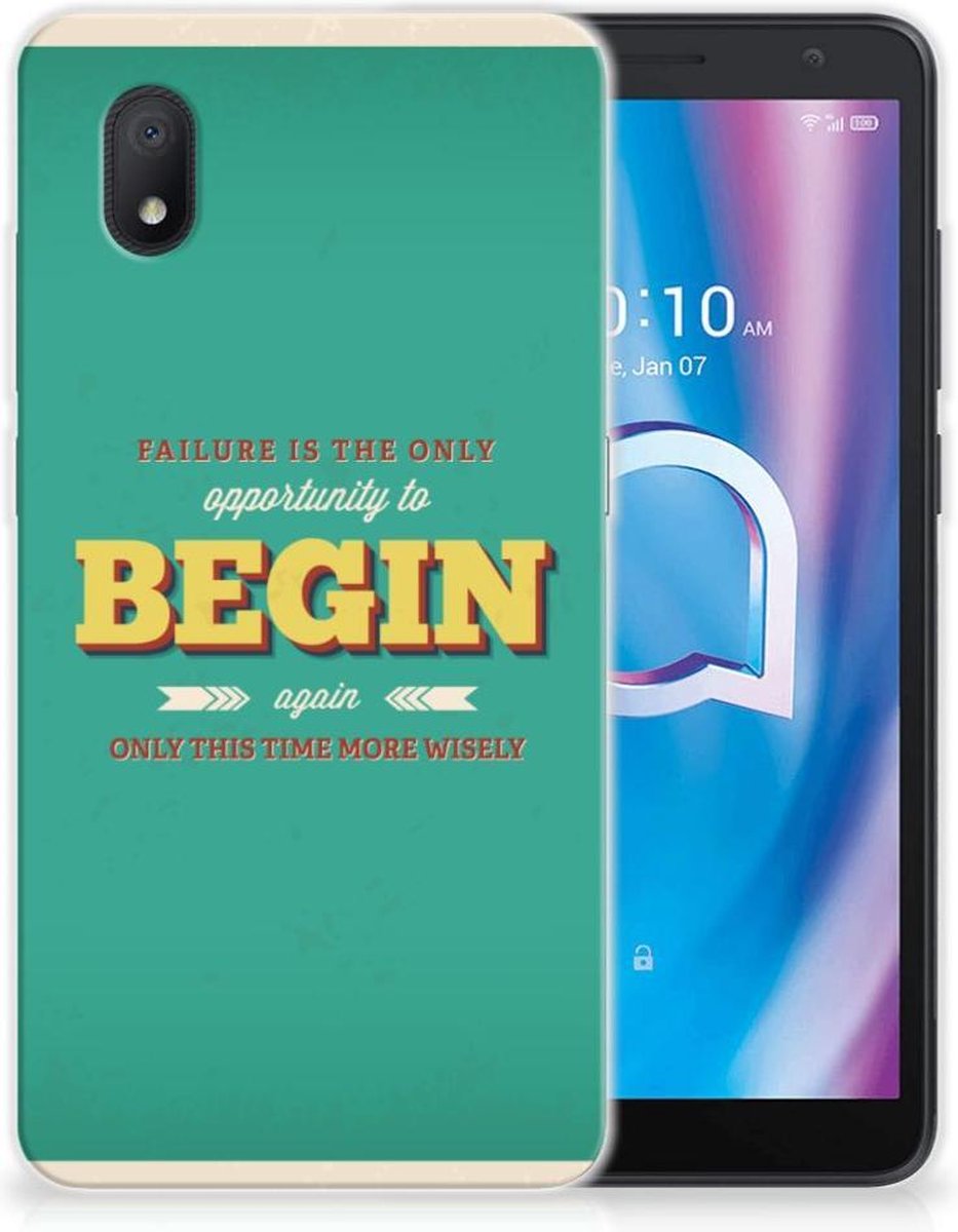 Alcatel 1B (2020) Siliconen hoesje met naam Quote Begin