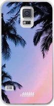 Samsung Galaxy S5 Hoesje Transparant TPU Case - Sunset Palms #ffffff