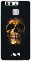 Huawei P9 Hoesje Transparant TPU Case - Gold Skull #ffffff