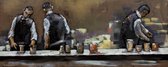 3D art Metaalschilderij - schilderij bar- wanddecoratie - cafe - handgeschilderd - 150x60 - woonkmaer slaapkamer
