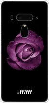 HTC U12+ Hoesje Transparant TPU Case - Purple Rose #ffffff