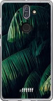 6F hoesje - geschikt voor Nokia 8 Sirocco -  Transparant TPU Case - Palm Leaves Dark #ffffff